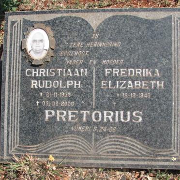 PRETORIUS Christiaan Rudolph 1939-2000 &amp; Frederika Elizabeth 1943-