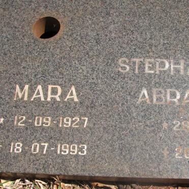 ERASMUS Stephanus Abraham 1921-1997 &amp; Mara 1927-1993