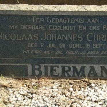 BIERMAN Nicolaas Johannes Christoffel 1911-1958