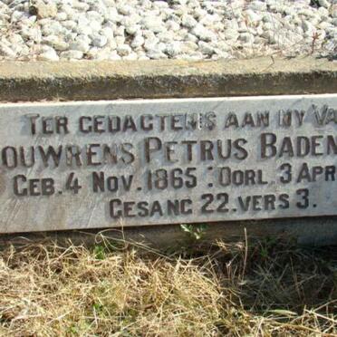 BADENHORST Louwrens Petrus 1865-1951