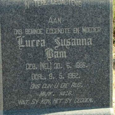 BAM Lucia Susanna nee NEL 1886-1962