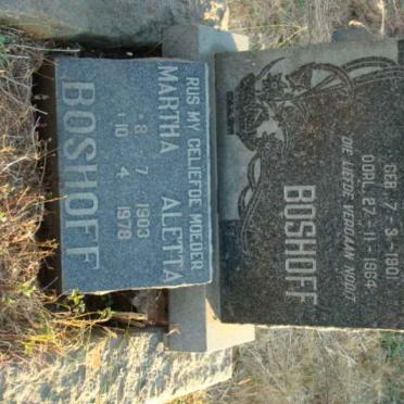 BOSHOFF Isak Johannes 1901-1964 &amp; Martha Aletta 1903-1978