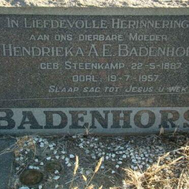 BADENHORST  Hendrieka A.E. nee STEENKAMP 1887-1957