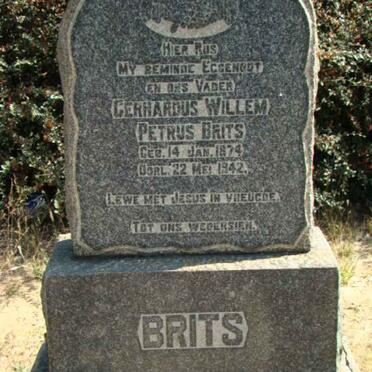 BRITS Gerhardus Willem Petrus 1874-1942