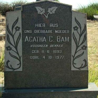 BAM Agatha C. formerly BEKKER 1893-1977