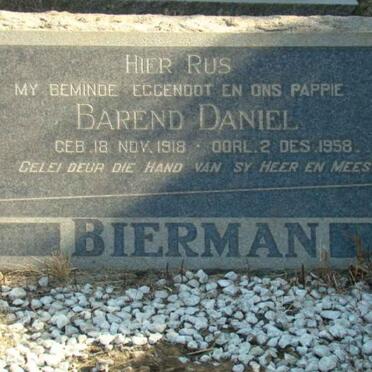 BIERMAN Barend Daniel 1918-1958