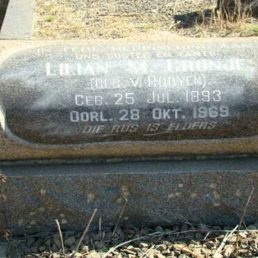 CRONJE Lilian M. nee VAN ROOYEN 1893-1969