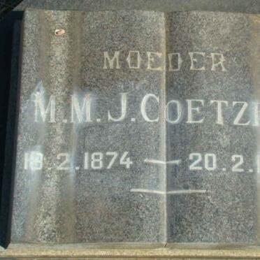 COETZER M.M.J. 1874-1961