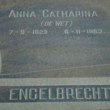 ENGELBRECHT Anna Catharina nee de WET 1923-1963