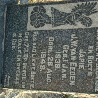 EEDEN J.W., van 1938-1949