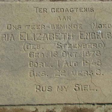 ENGELBRECHT Maria Elizabeth nee STEENBERG 1873-1943