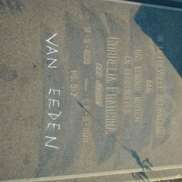 EEDEN Cornelia Francina nee JORDAN 1890-1970
