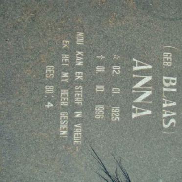 FISCHER A.J.F. nee BLAAS 1925-1996