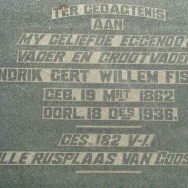 FISCHER Hendrik Gert Willem 1862-1936