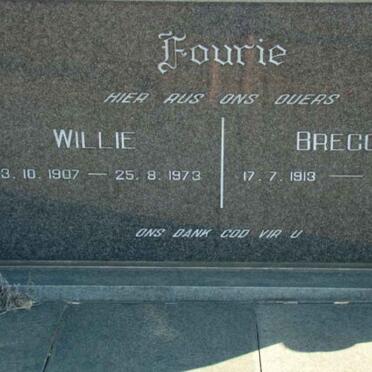 FOURIE Willie 1907-1973 &amp; Breggie 1913-1990