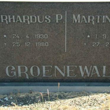 GROENEWALD Gerhardus P. 1930-1980 &amp; Martina E.J. 1934-1958