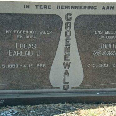 GROENEWALD Lucas Barend J. 1890-1956 &amp; Judith BLIGNAUT 1903-1987