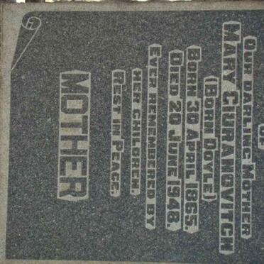 GIURANOVITCH Mary nee DOYLE 1865-1948