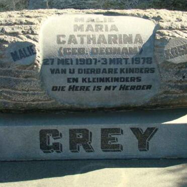 GREY Malie Maria Catharina nee DEDNAM 1907-1978