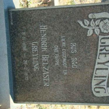 GREYLING Hendrik Belzaser 1896-1972