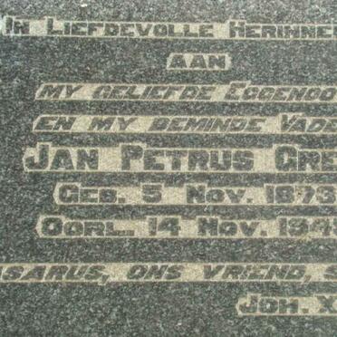 GREY Jan Petrus 1873-1945