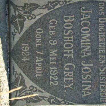 GREY Jacomina Josina Boshoff 1922-1924