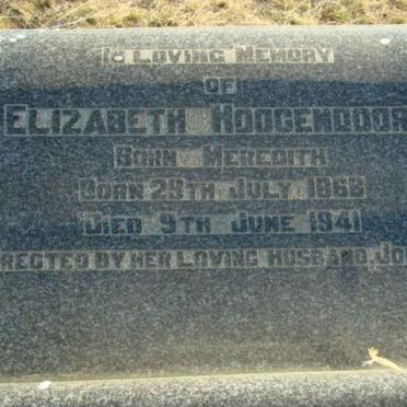 HOOGENDOORN Elizabeth nee MEREDITH 1868-1941