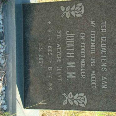 HOLTZHAUSEN Judith M.M. formerly LUYT nee WEYERS 1905-1981