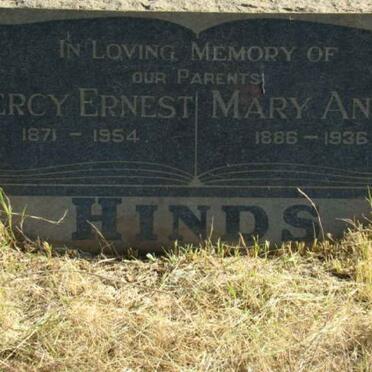 HINDS Percy Ernest 1871-1954 &amp; Mary Anne 1886-1936
