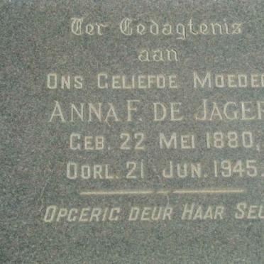 JAGER Anna F., de 1880-1945