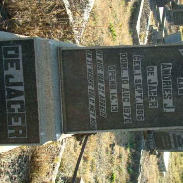 JAGER Andries J., de 1886-1970