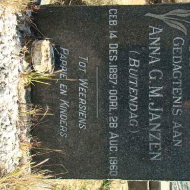 JANZEN Anna G.M. nee BUITENDAG 1897-1960