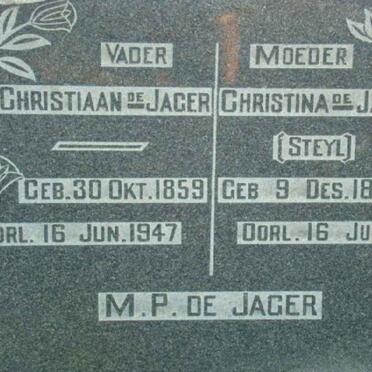 JAGER Christiaan, de 1859-1947 &amp; Christina STEYL 1865-1925