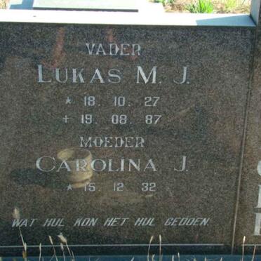 JAGER Lukas M.J., de 1927-1987 &amp; Carolina J. 1932-