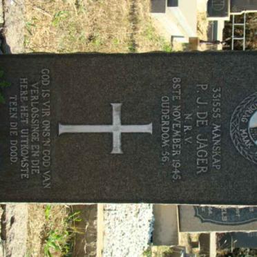 JAGER P.J., de -1945