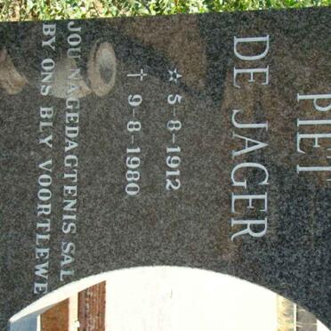 JAGER Piet, de 1912-1980