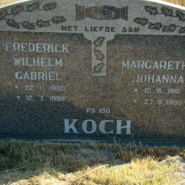 KOCH Wilhelm Gabriel 1903-1989 &amp; Margaretha Johanna 1910-1990