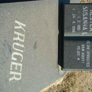 KRUGER Hester Susanna L. 1910-1996