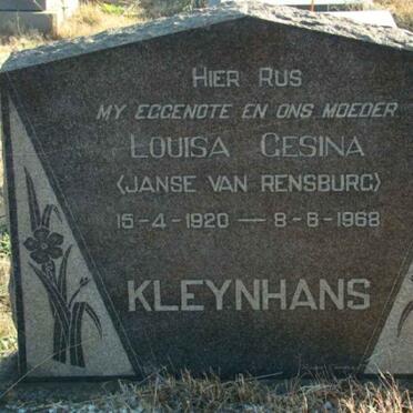 KLEYNHANS Louisa Gesina nee Janse van RENSBURG 1920-1968