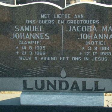 LUNDALL Samuel Johannes 1905-1969 &amp; Jacoba Maria Johanna 1918-1988