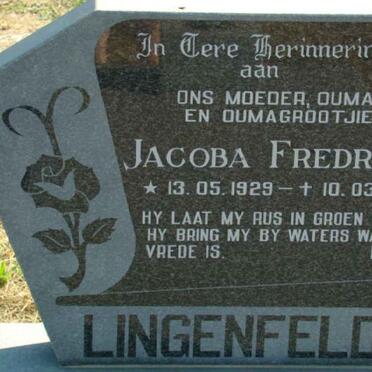 LINGENFELDER Jacoba Fredrieka 1929-2006