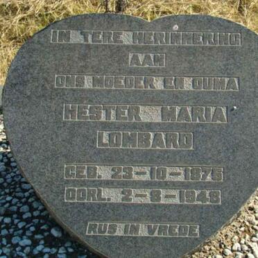 LOMBARD Willem Abraham 1871-1940 &amp; Hester Maria 1875-1948 