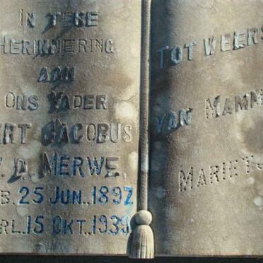 MERWE Gert Jacobus, van der 1897-1939