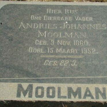 MOOLMAN Andries Johannes 1860-1952
