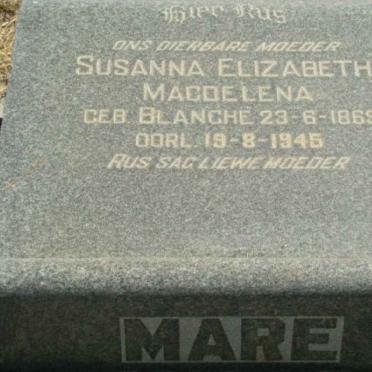 MARE Susanna Elizabeth Magdalena nee BLANCHE 1869-1945