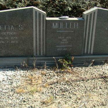 MULLER Jan C.T. 1873-1942 &amp; Aletta S. GEYSER 1879-1973