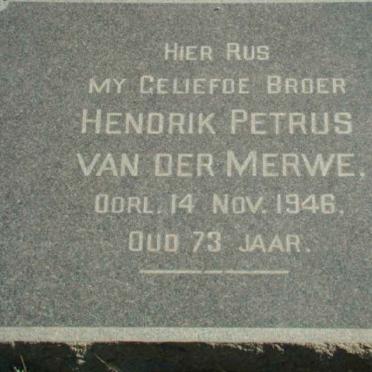 MERWE Hendrik Petrus, van der -1946