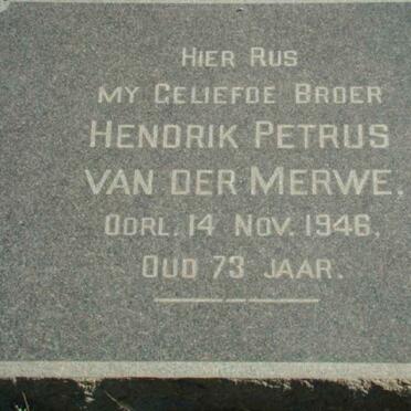 MERWE Hendrik Petrus, van der -1946