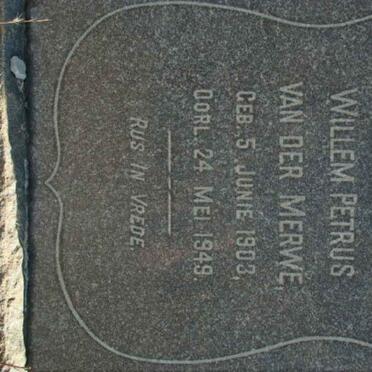 MERWE Willem Petrus, van der 1903-1949