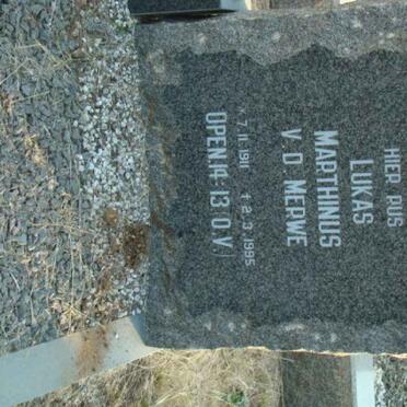 MERWE Lukas Marthinus, v.d. 1911-1995